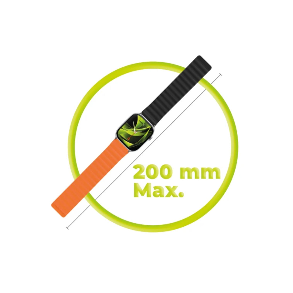 Řemínek pro Apple Watch 42/44/45/49 mm Mobile Magnetic Strap II - oranžový/černý - bonami.click