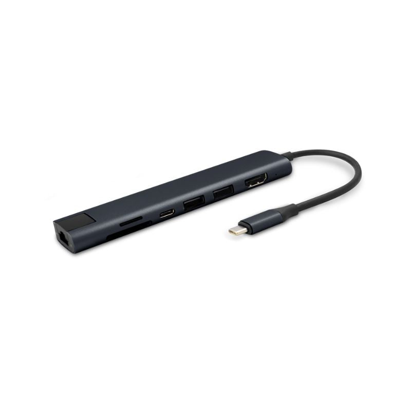 Hub Epico 7in1 Multimedia Hub 8K s USB-C konektorem - temně inkoustový