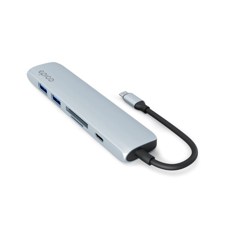 Hub Epico 6in1 Aluminium 8K s USB-C konektorem - blankytně modrý