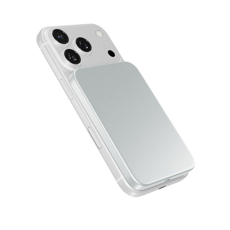 Tenká hliníková MagSafe powerbanka Epico UltraPack Qi2 Slim 5000mAh - stříbrná - bonami.click