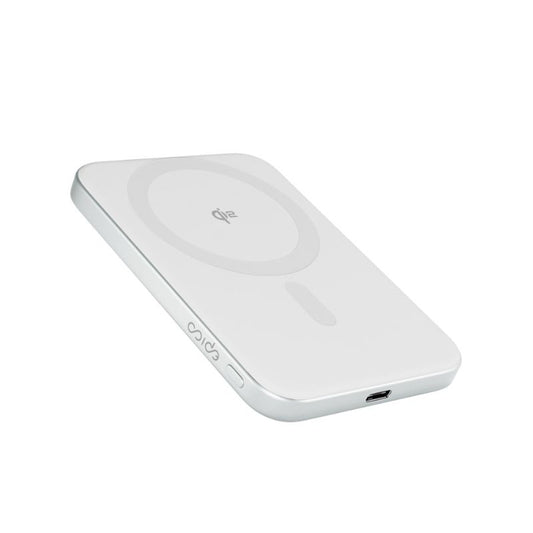 Tenká hliníková MagSafe powerbanka Epico UltraPack Qi2 Slim 5000mAh - stříbrná - bonami.click