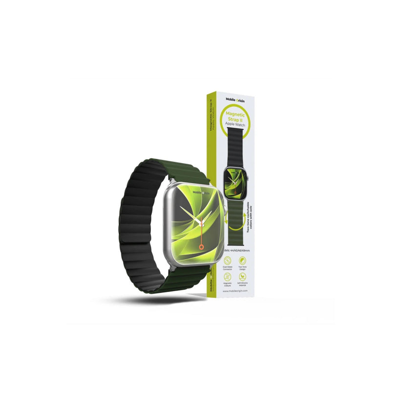 Řemínek pro Apple Watch 42/44/45/49 mm Mobile Magnetic Strap II - zelený/černý - bonami.click