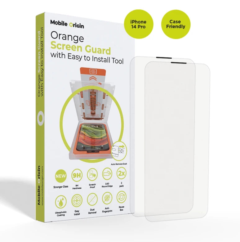 Ochranné sklo pro iPhone 14 Pro Mobile Origin Screen Guard s aplikátorem - 2 ks