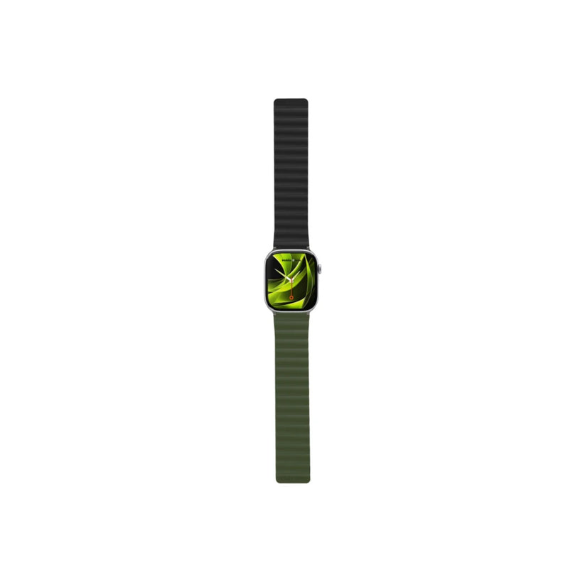 Řemínek pro Apple Watch 42/44/45/49 mm Mobile Magnetic Strap II - zelený/černý - bonami.click