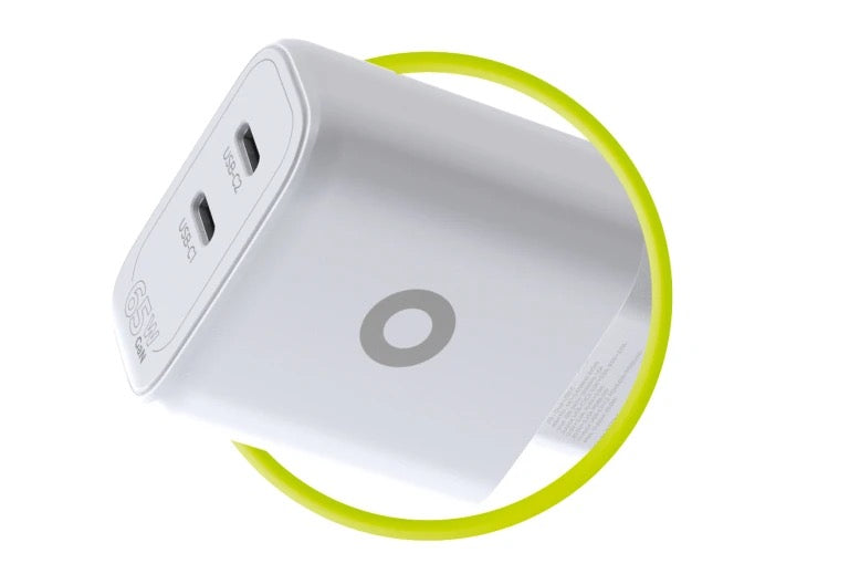 65W adaptér Mobile Origin GaN Dual USB-C Charger MO19 - bílý - bonami.click