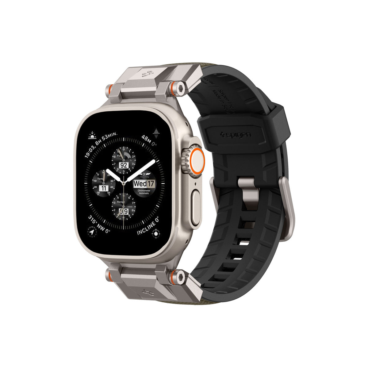 Řemínek pro Apple Watch 49mm/46mm/45mm/44mm Spigen DuraPro Armor - zelený - bonami.click