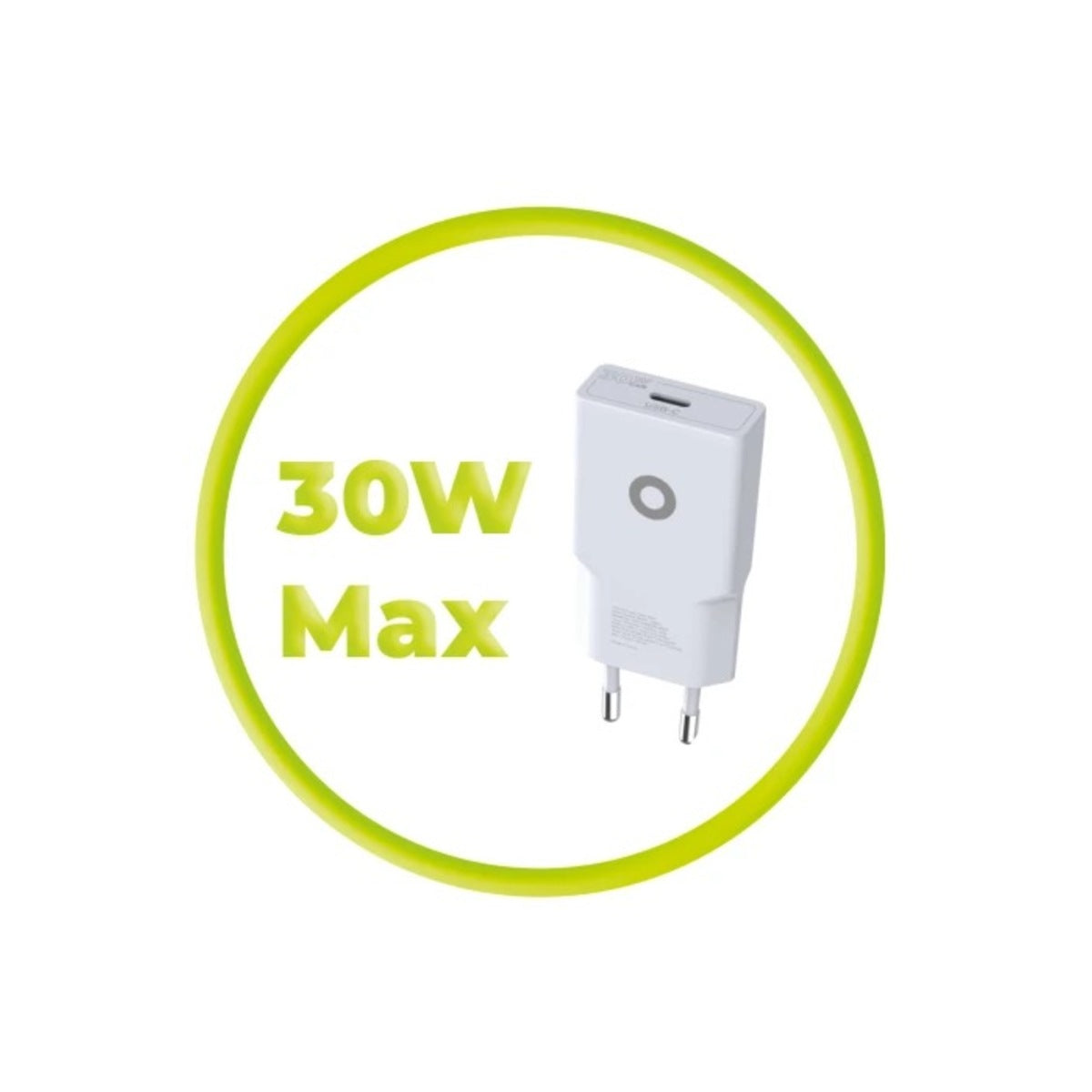 30W adaptér Mobile Origin GaN Slim Charger MO17 - bílý - bonami.click
