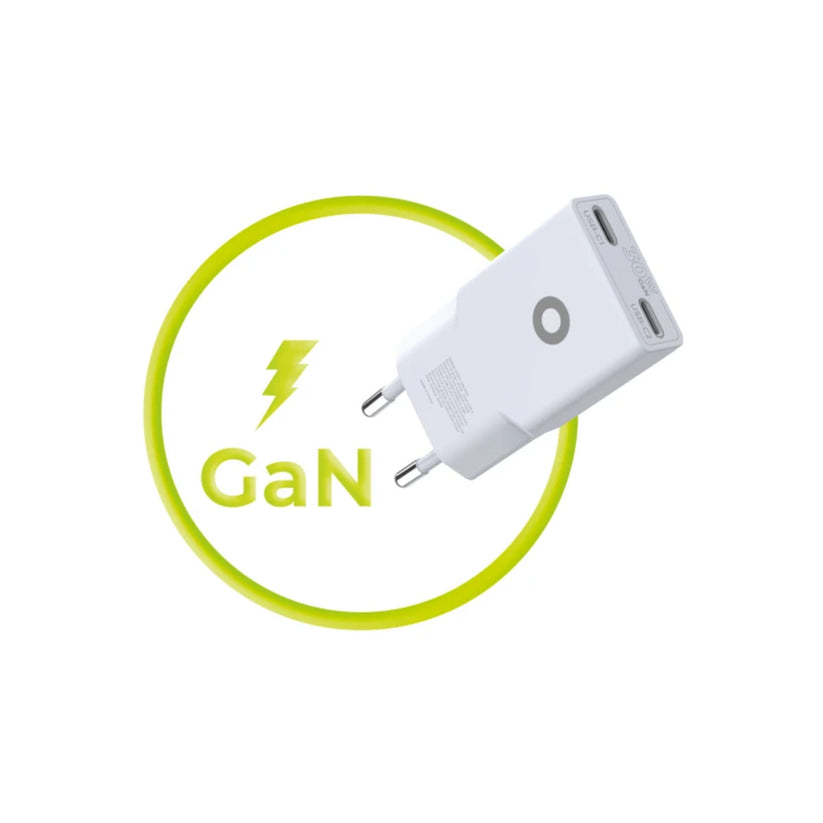 30W adaptér Mobile Origin GaN Slim Charger MO18 - bílý - bonami.click