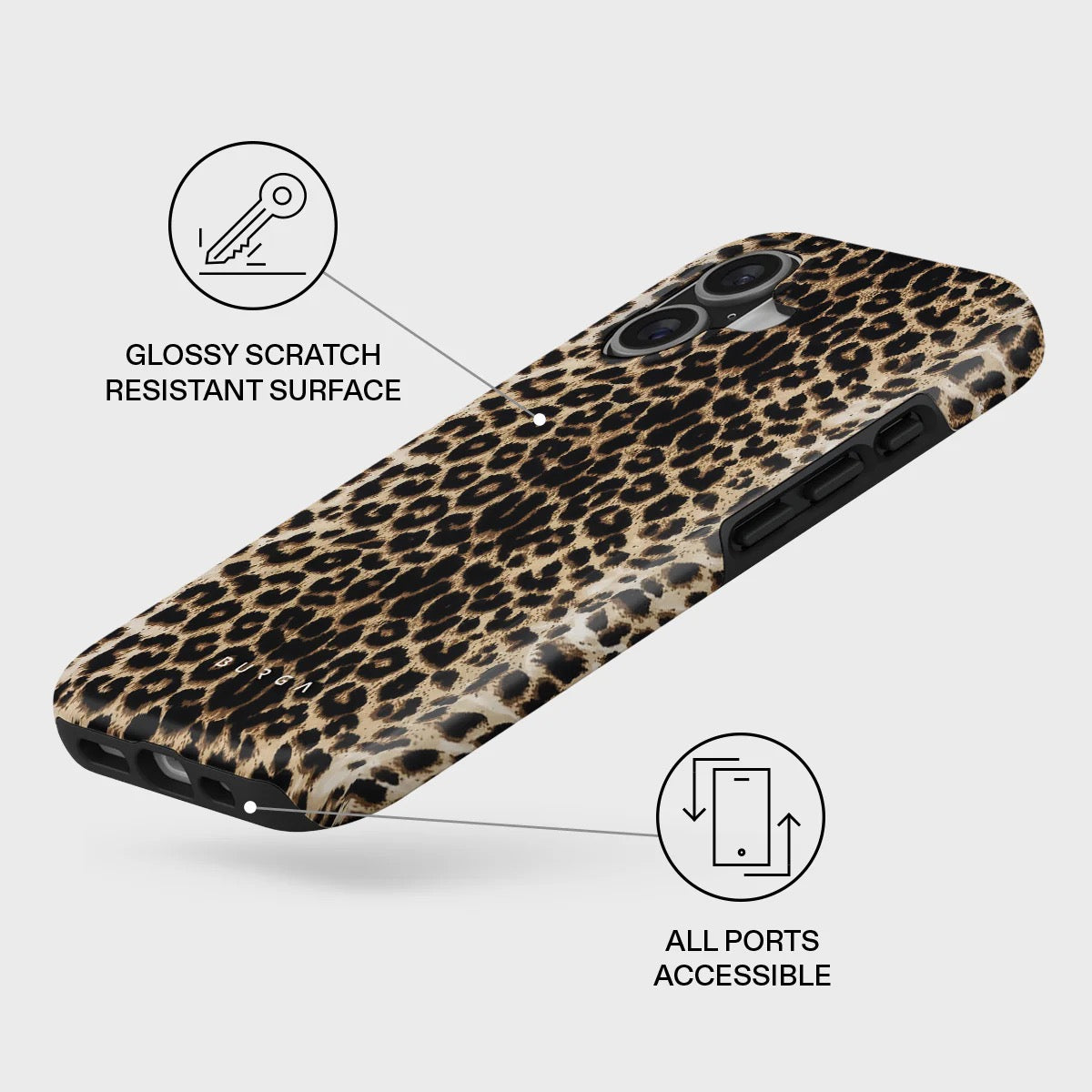 Kryt pro iPhone 17 Burga Player Tough MagSafe Case - leopard - bonami.click