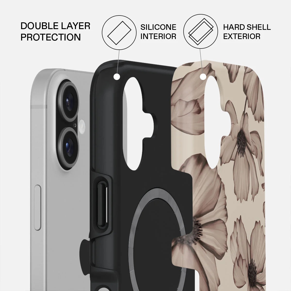 Kryt pro iPhone 17 Burga Barely Yours Tough MagSafe Case - květinový - bonami.click