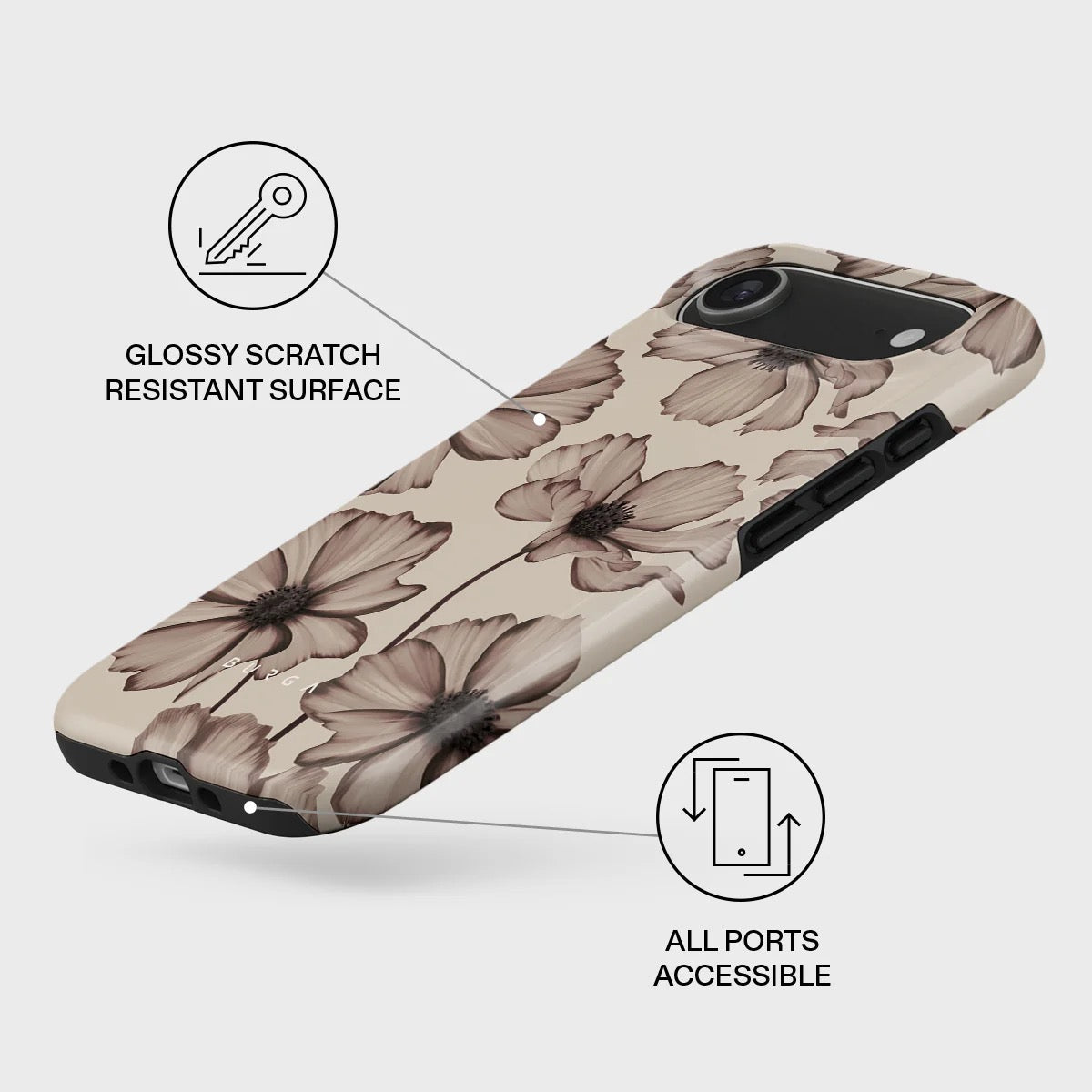 Kryt pro iPhone Air Burga Barely Yours Tough MagSafe Case - květinový - bonami.click