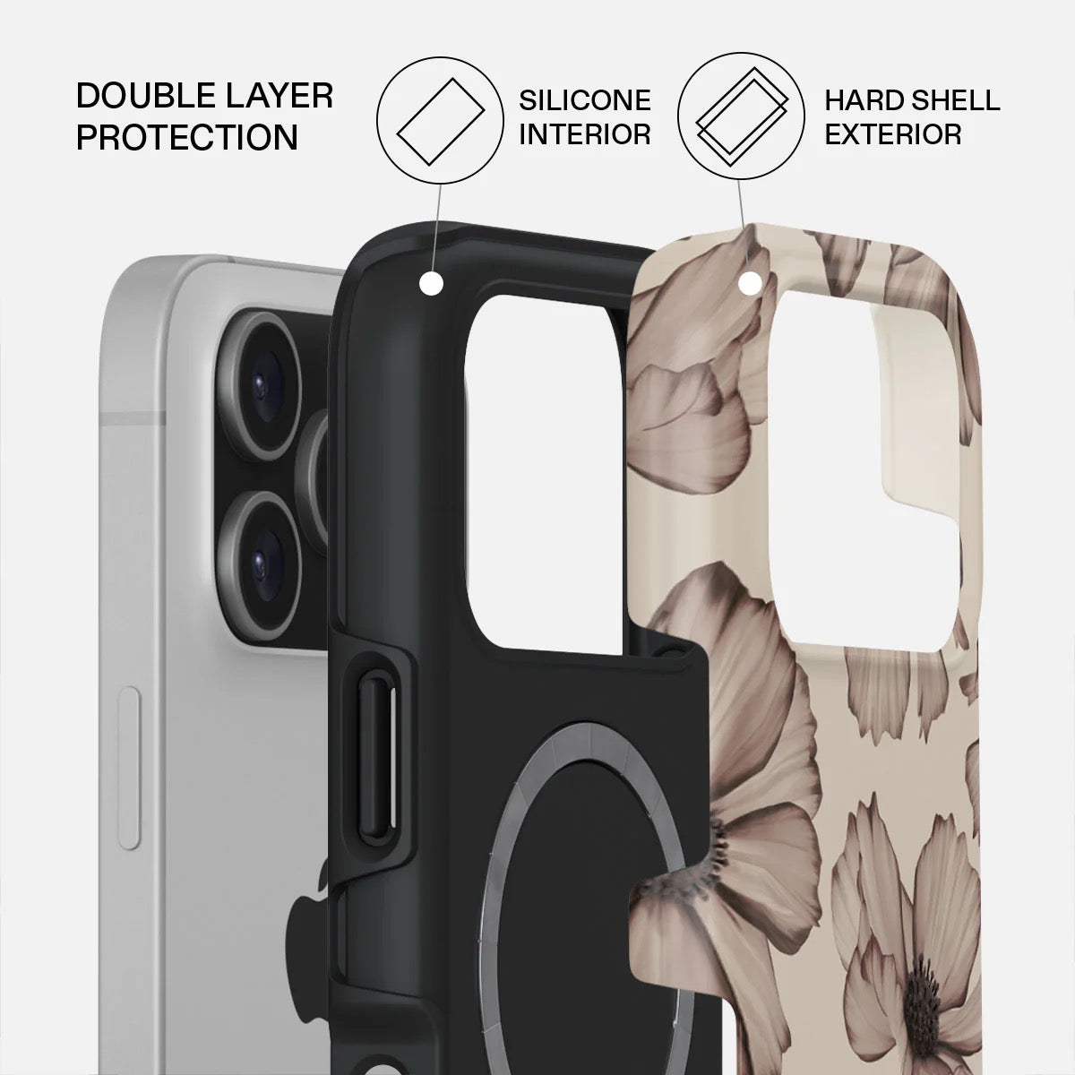 Kryt pro iPhone 17 Pro Burga Barely Yours Tough MagSafe Case - květinový - bonami.click