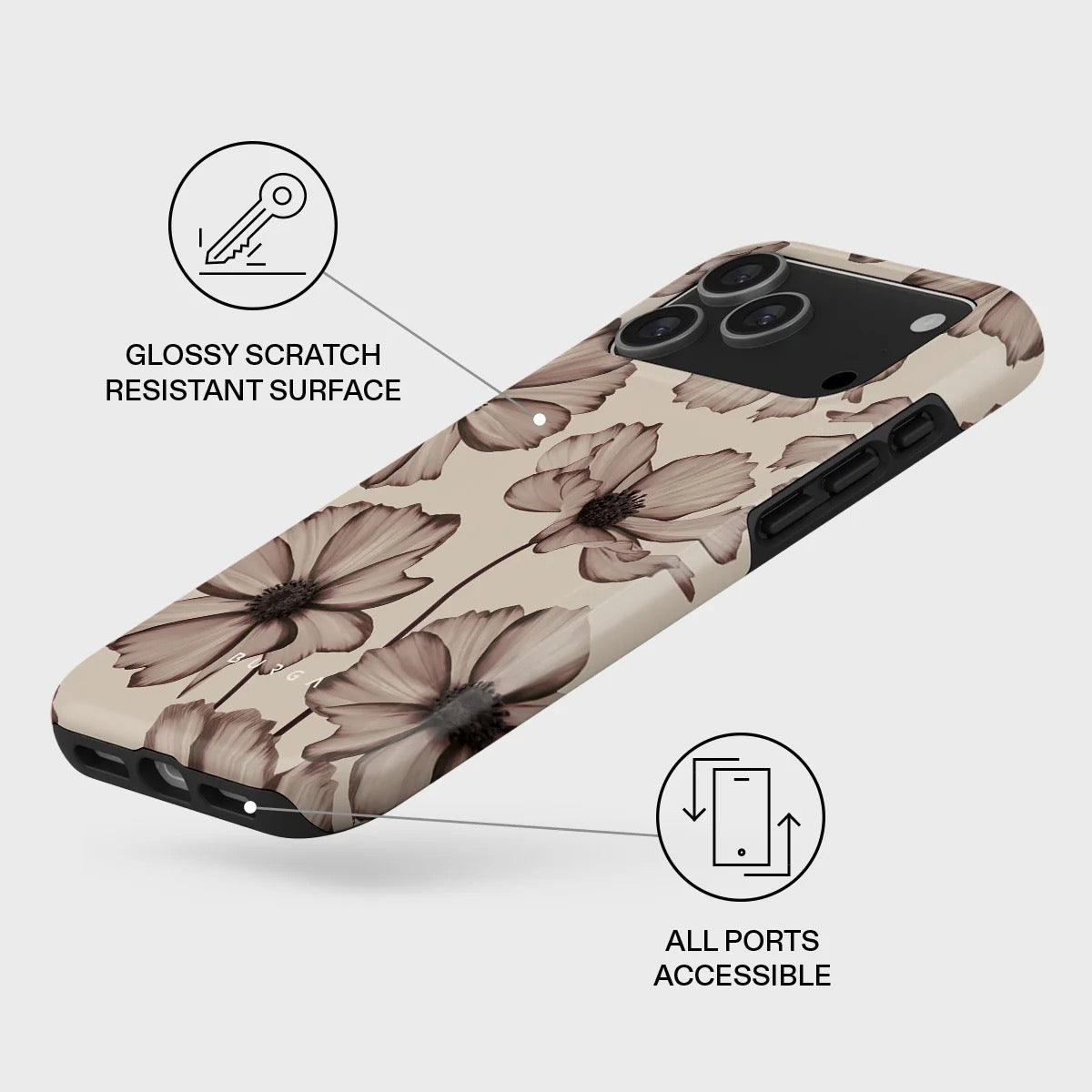 Kryt pro iPhone 17 Pro Max Burga Barely Yours Tough MagSafe Case - květinový - bonami.click