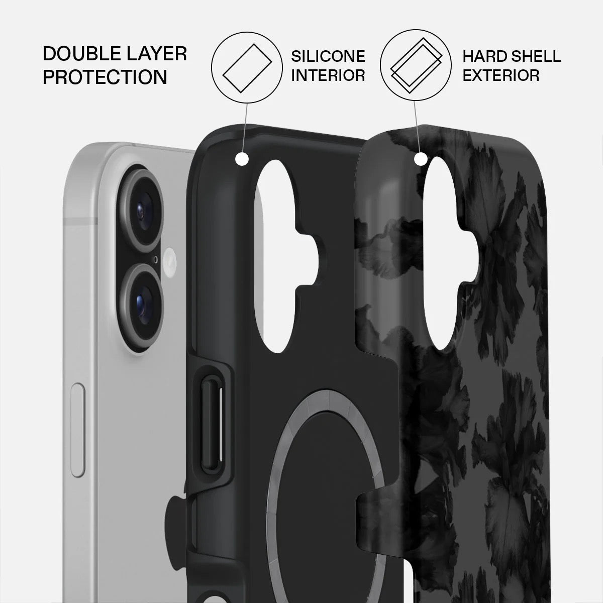 Kryt pro iPhone 17 Burga Nocturnal Tough MagSafe Case - květinový tmavý - bonami.click