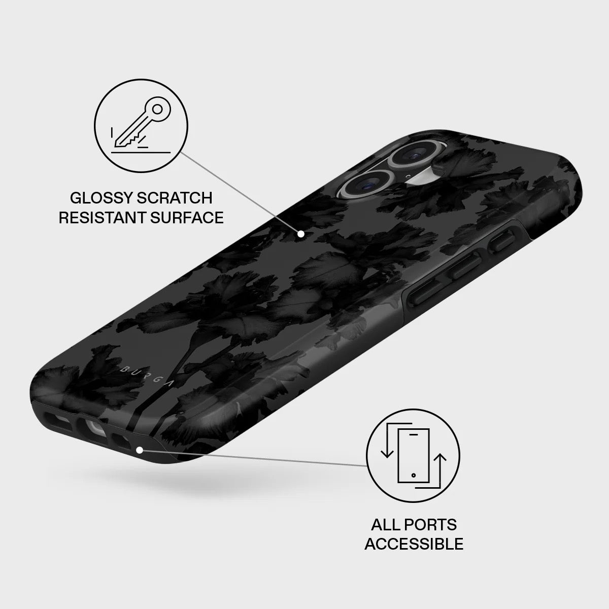Kryt pro iPhone 17 Burga Nocturnal Tough MagSafe Case - květinový tmavý - bonami.click