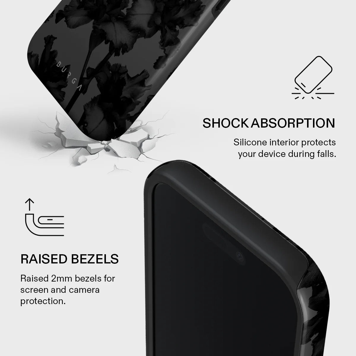Kryt pro iPhone 17 Burga Nocturnal Tough MagSafe Case - květinový tmavý - bonami.click