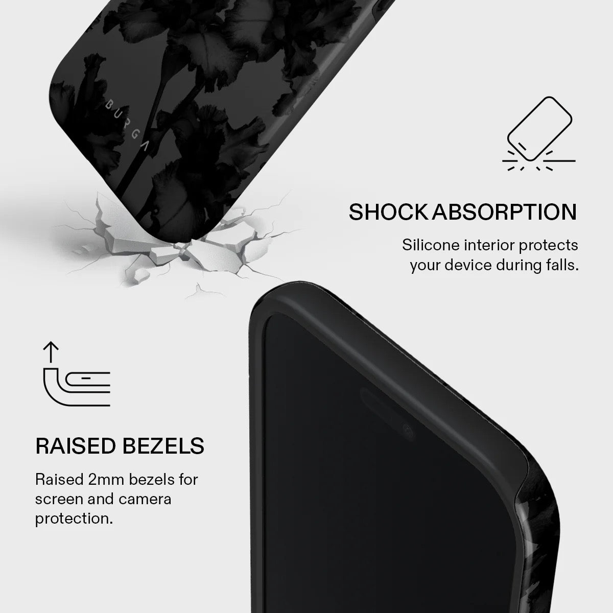 Kryt pro iPhone Air Burga Nocturnal Tough MagSafe Case - květinový tmavý - bonami.click