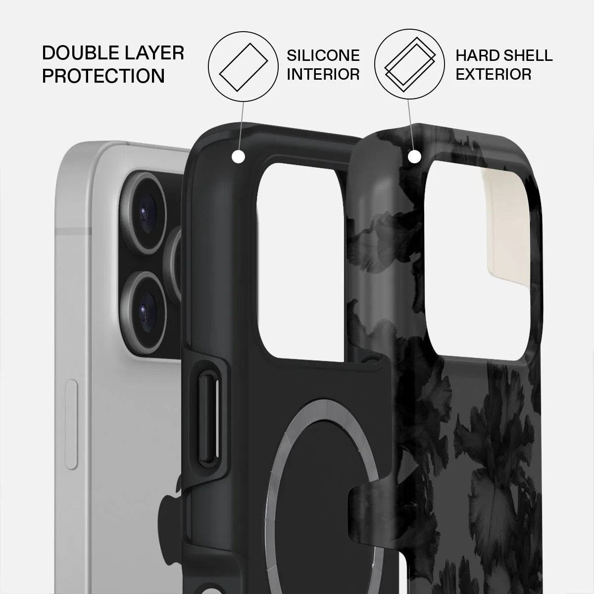 Kryt pro iPhone 17 Pro Burga Nocturnal Tough MagSafe Case - květinový tmavý - bonami.click
