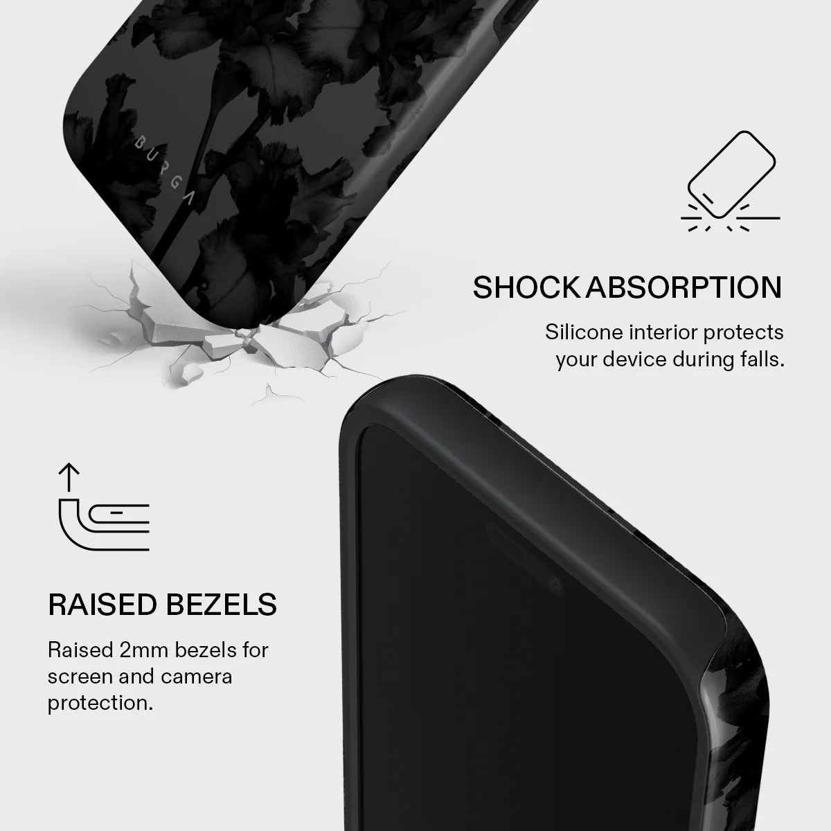 Kryt pro iPhone 17 Pro Max Burga Nocturnal Tough MagSafe Case - květinový tmavý - bonami.click
