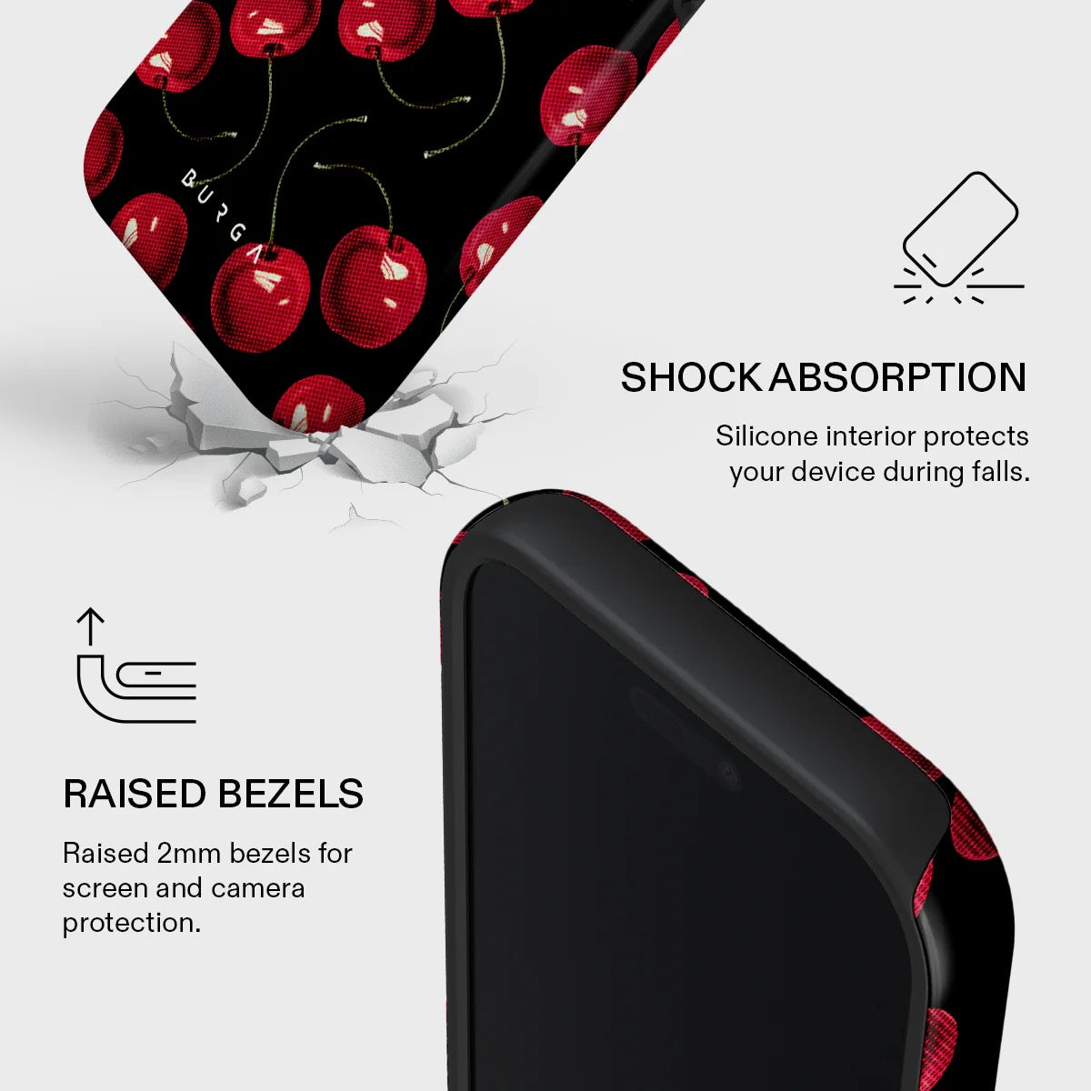 Kryt pro iPhone 17 Pro Burga Cherrybomb Tough MagSafe Case - třešeň - bonami.click