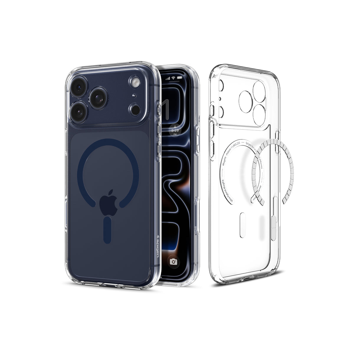 MagSafe kryt pro iPhone 17 Pro Max Spigen Ultra Hybrid - průhledný/modrý - bonami.click