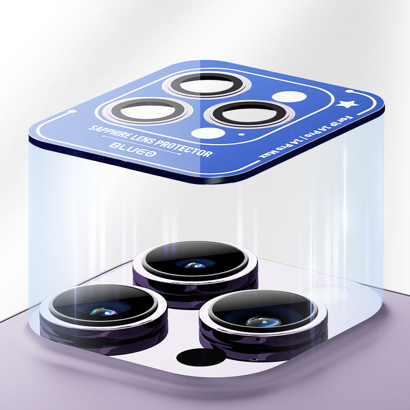 Safírové sklo na čočky pro iPhone 14 Pro / Pro Max Blueo - fialové - bonami.click