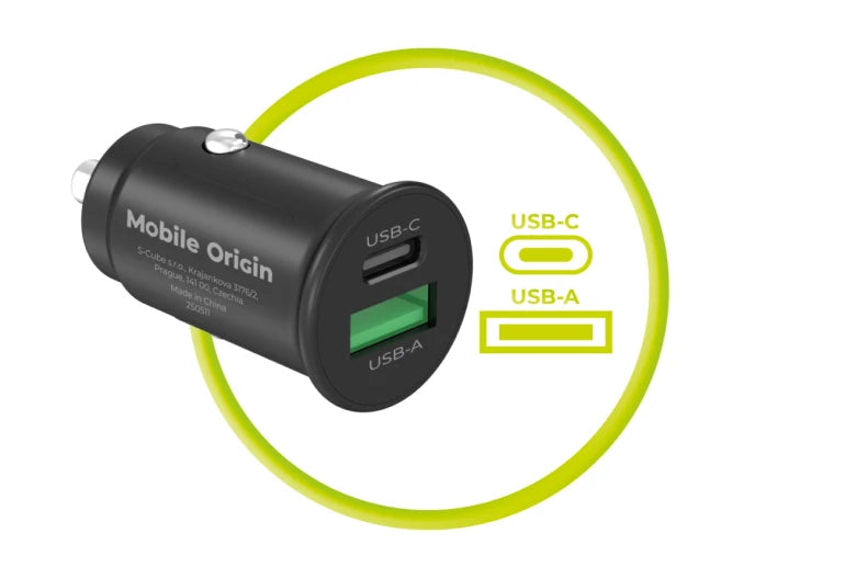 30W autonabíječka Mobile Origin CA19 - USB-C + USB-A