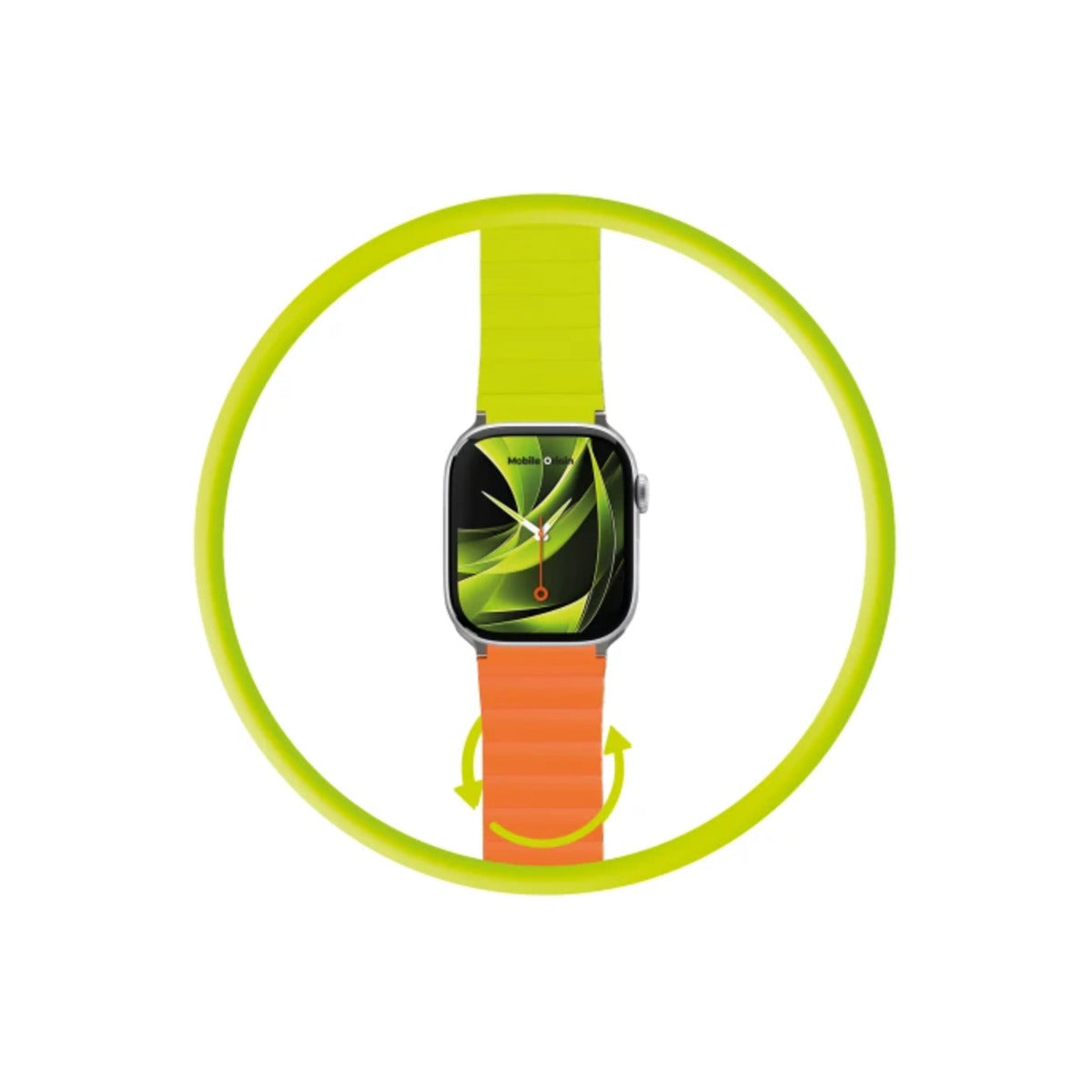 Řemínek pro Apple Watch 42/44/45/49 mm Mobile Magnetic Strap II - oranžový/zelený - bonami.click