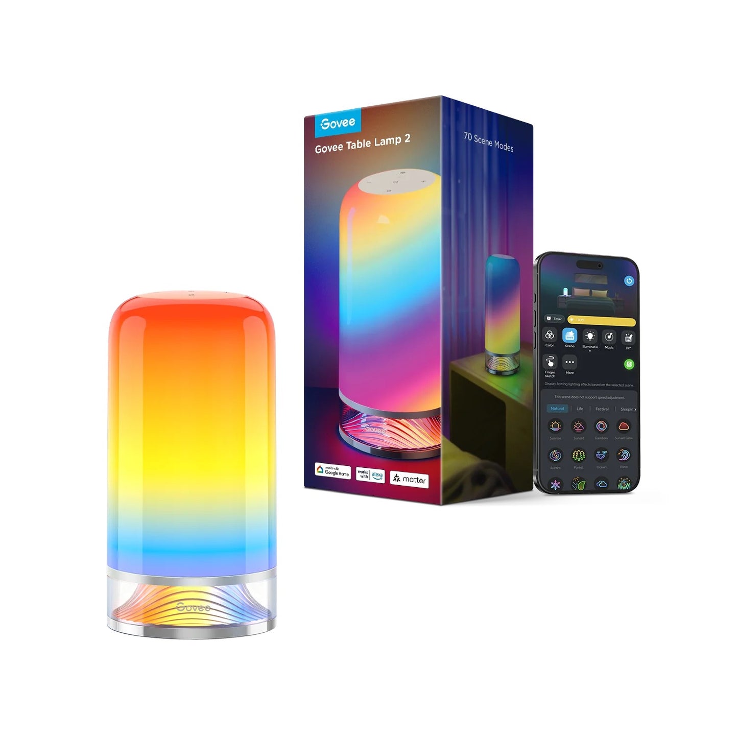 Stolní lampa Govee Table Lamp 2 RGBW s podporou Matter – bílá