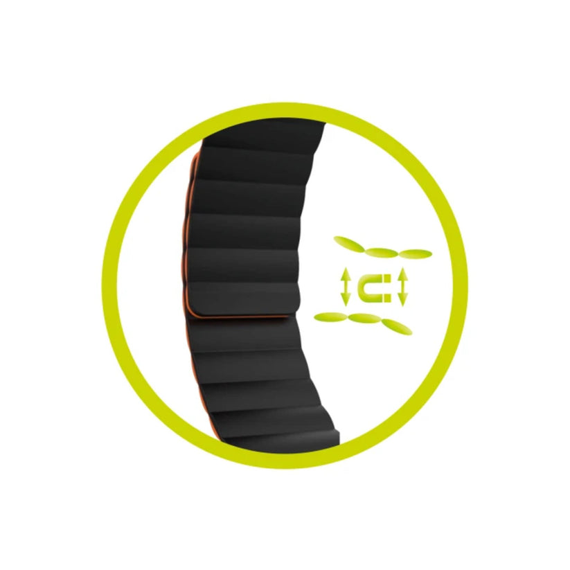 Řemínek pro Apple Watch 42/44/45/49 mm Mobile Magnetic Strap II - oranžový/černý - bonami.click