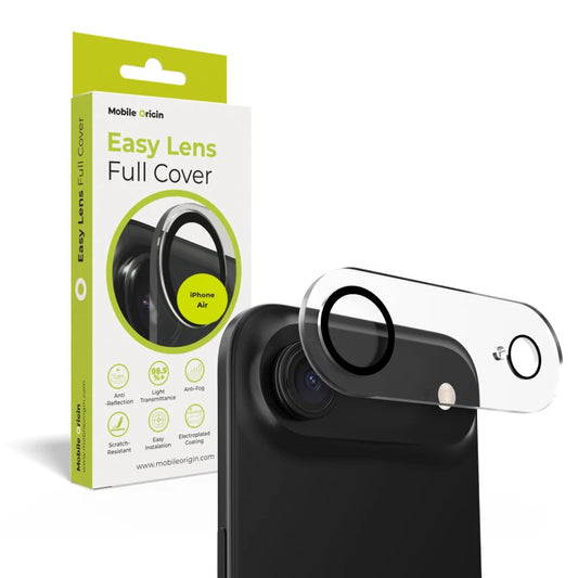 Sklo na fotoaparát pro iPhone Air Mobile Origin Easy Lens Full Cover - stříbrné