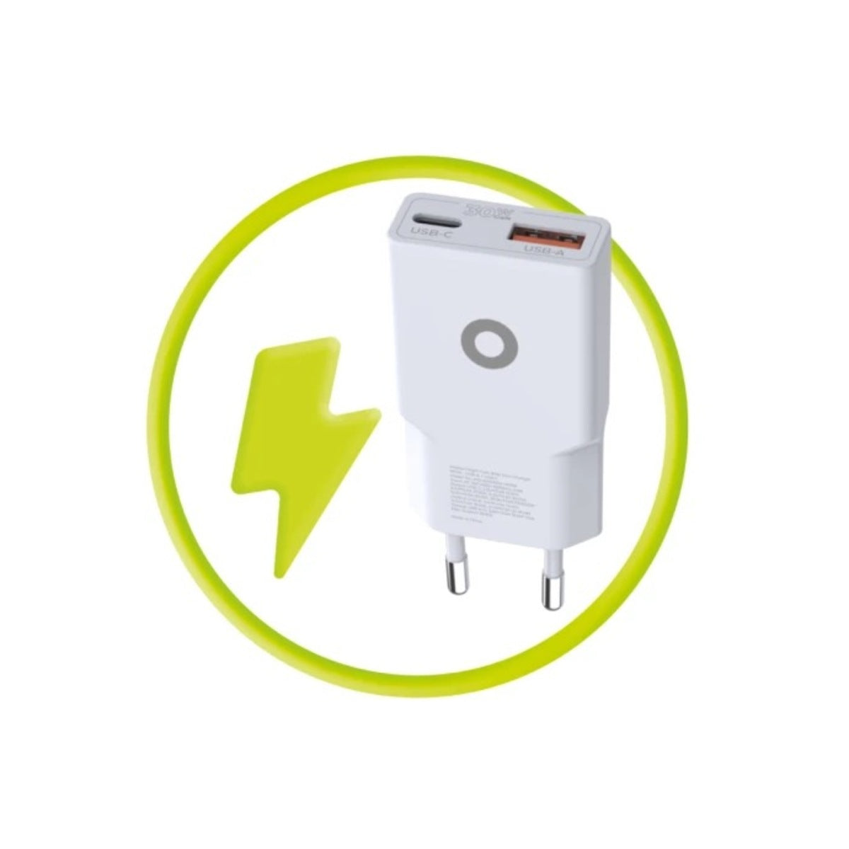 30W adaptér Mobile Origin GaN Slim Charger MO16 - bílý - bonami.click