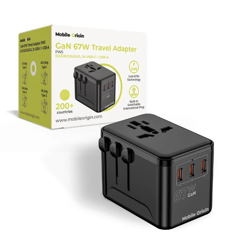 67W cestovní adaptér Mobile Origin GaN Travel Adapter