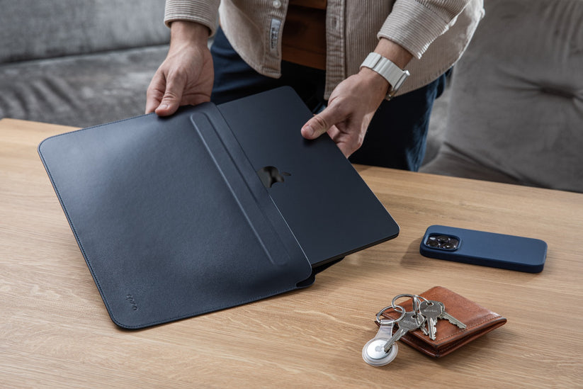 Kožený obal pro MacBook Air/Pro 13,3" Epico - tmavě modrý - bonami.click