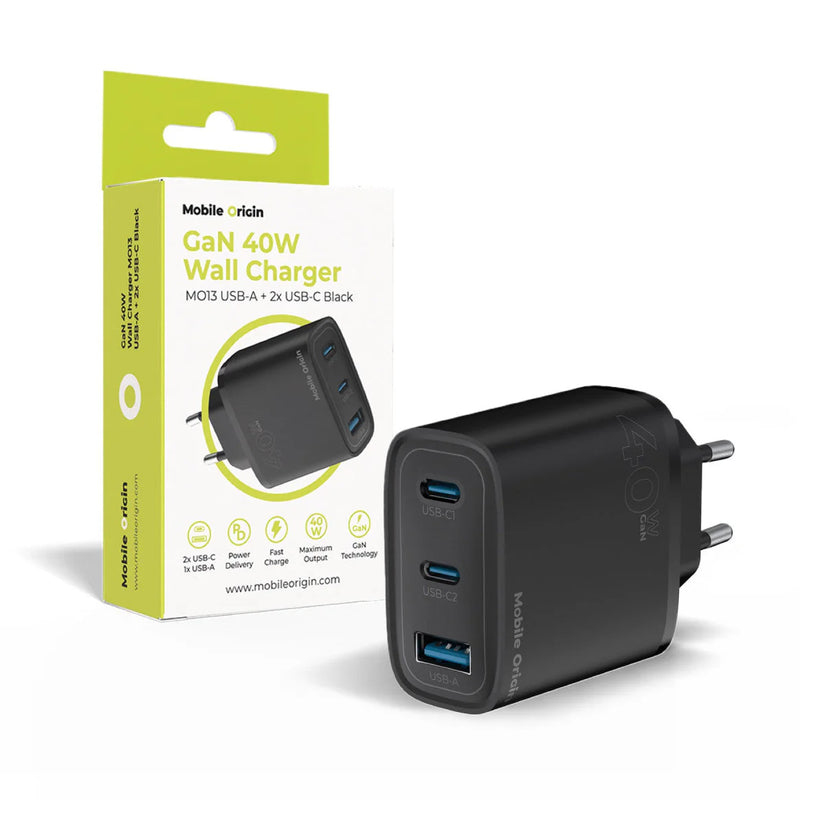 Síťová nabíječka Mobile Origin Dual USB-C a USB-A GaN Wall Charger 40W - bonami.click
