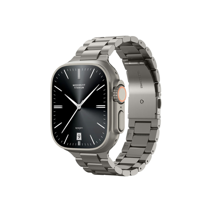Řemínek pro Apple Watch 49mm/46mm/45mm/44mm Spigen Modern Fit Titanium Band - přírodně titanový - bonami.click