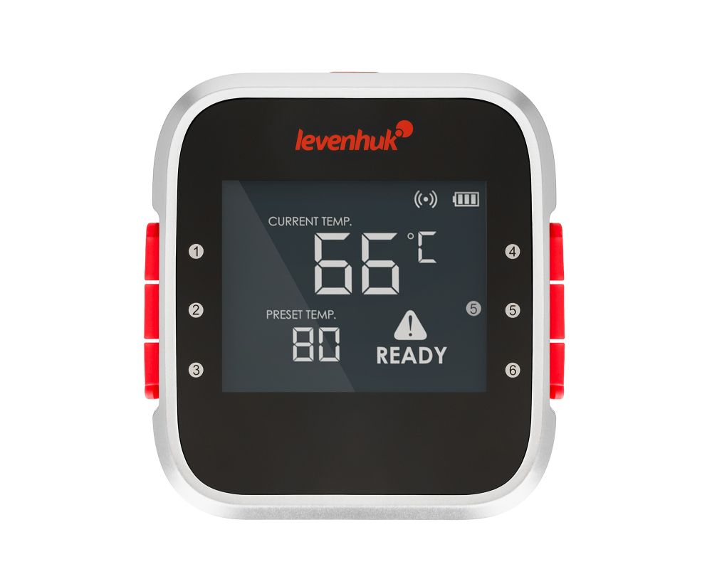 Chytrý Bluetooth teploměr na maso Levenhuk Wezzer Grill BT20 se 3 sondami