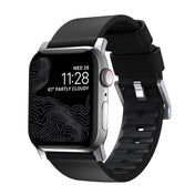 Řemínek pro Apple Watch 42/44/45/49 mm Nomad Active Strap Pro - černý se stříbrnou přezkou - bonami.click