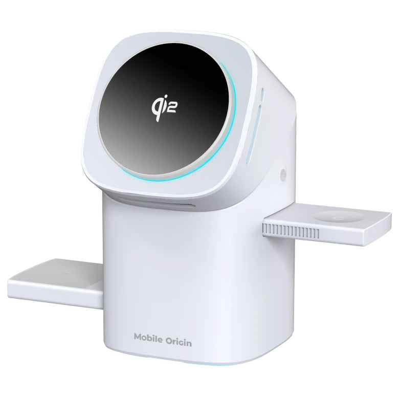 Bezdrátová nabíječka Mobile Origin 3in1 Wireless Charging Qi2 Station PW11 - bílá - bonami.click