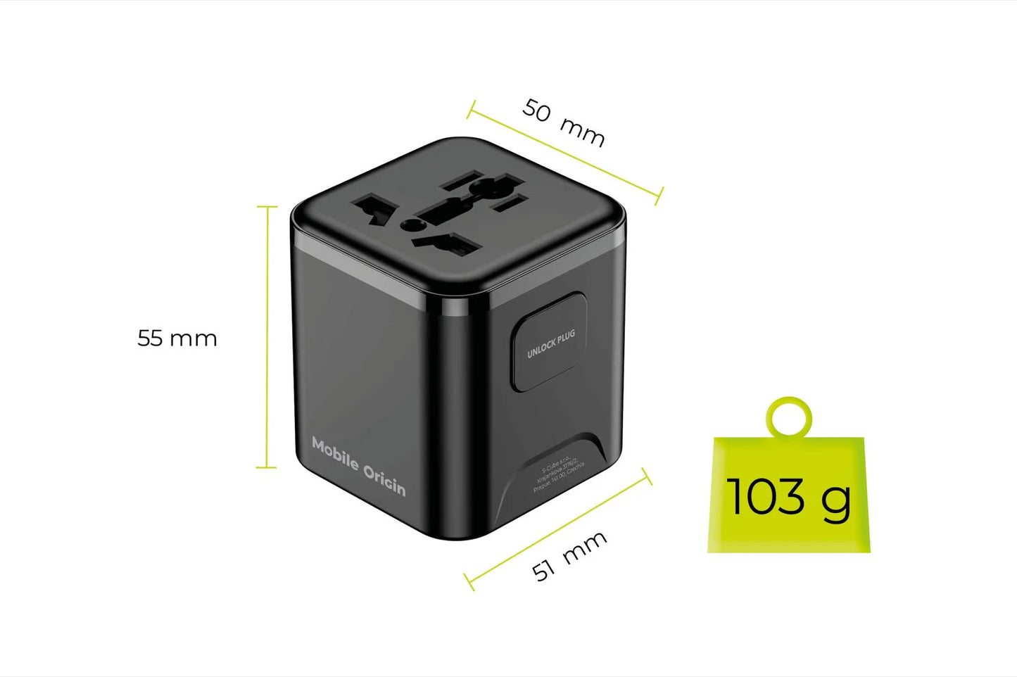 30W univerzální cestovní adaptér Mobile Origin Universal Travel Adapter PW30 - bonami.click