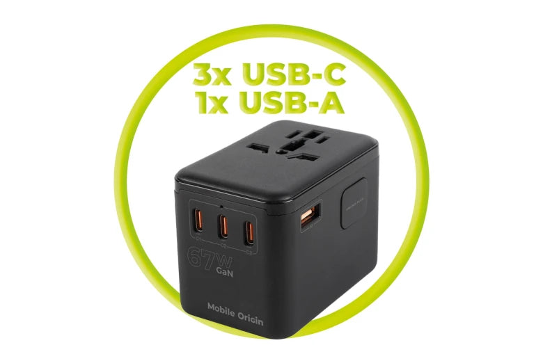 67W cestovní adaptér Mobile Origin GaN Travel Adapter