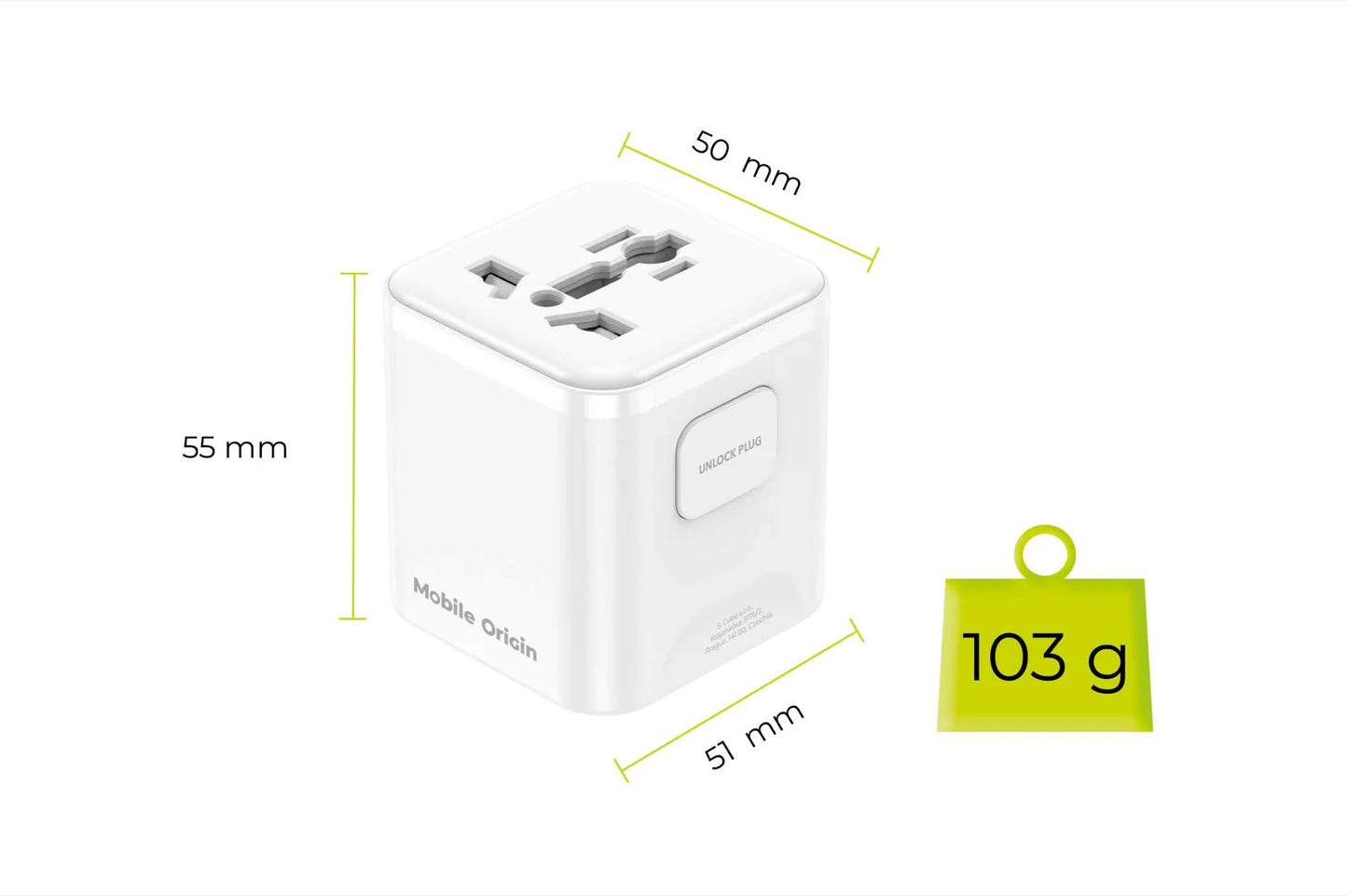 30W univerzální cestovní adaptér Mobile Origin Universal Travel Adapter PW30
