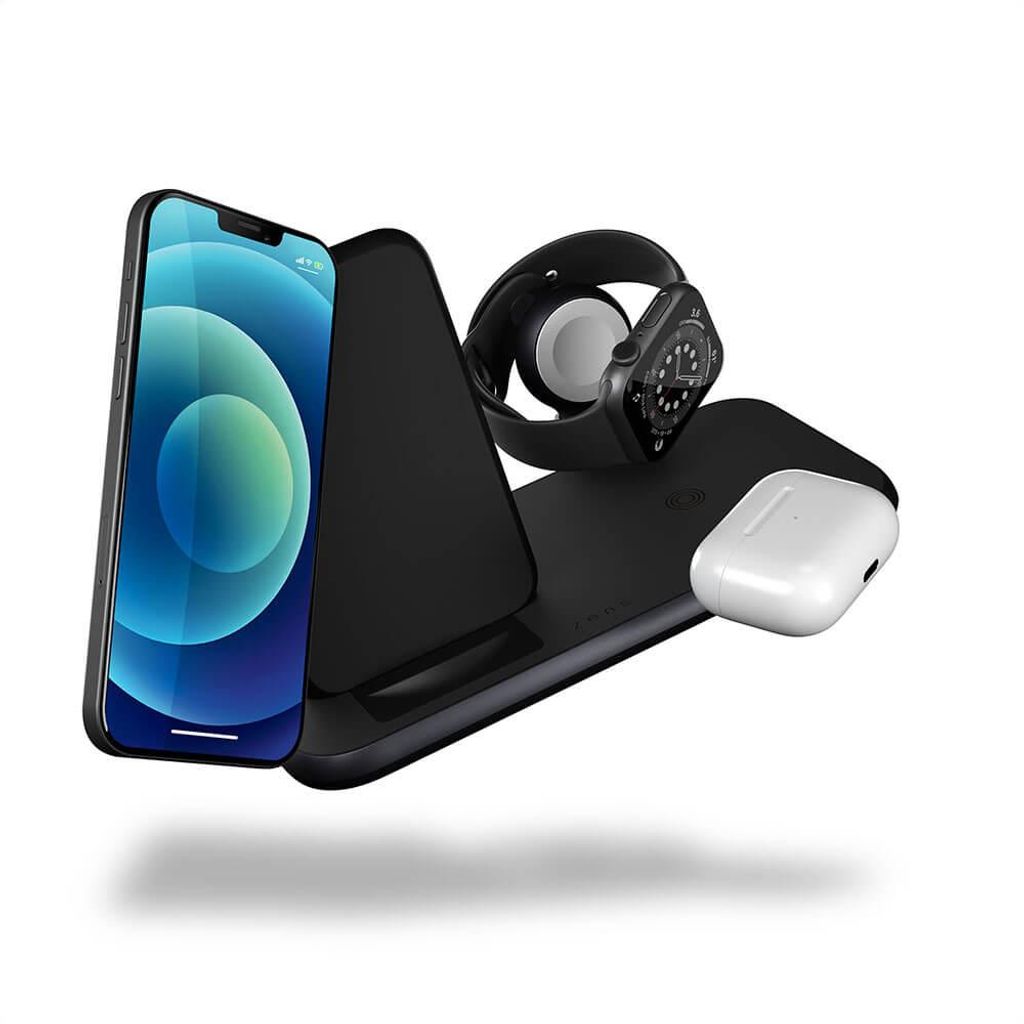 Hliníková bezdrátová nabíječka Zens Aluminium 4-in-1 Stand s 45W USB-C PD adaptérem