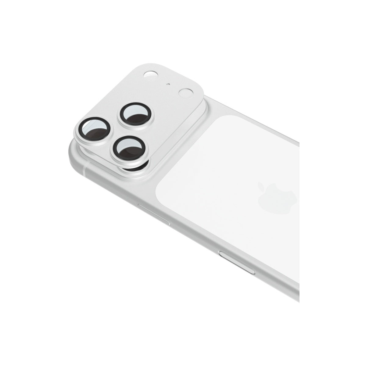 Ochrana objektivu na iPhone 18 Pro Max Epico Aluminium AntiReflective Lens & Island Protector - stříbrná
