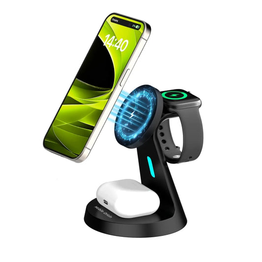 Bezdrátová nabíječka Mobile Origin 3in1 Wireless Magnetic Stand PW9 - černá - bonami.click