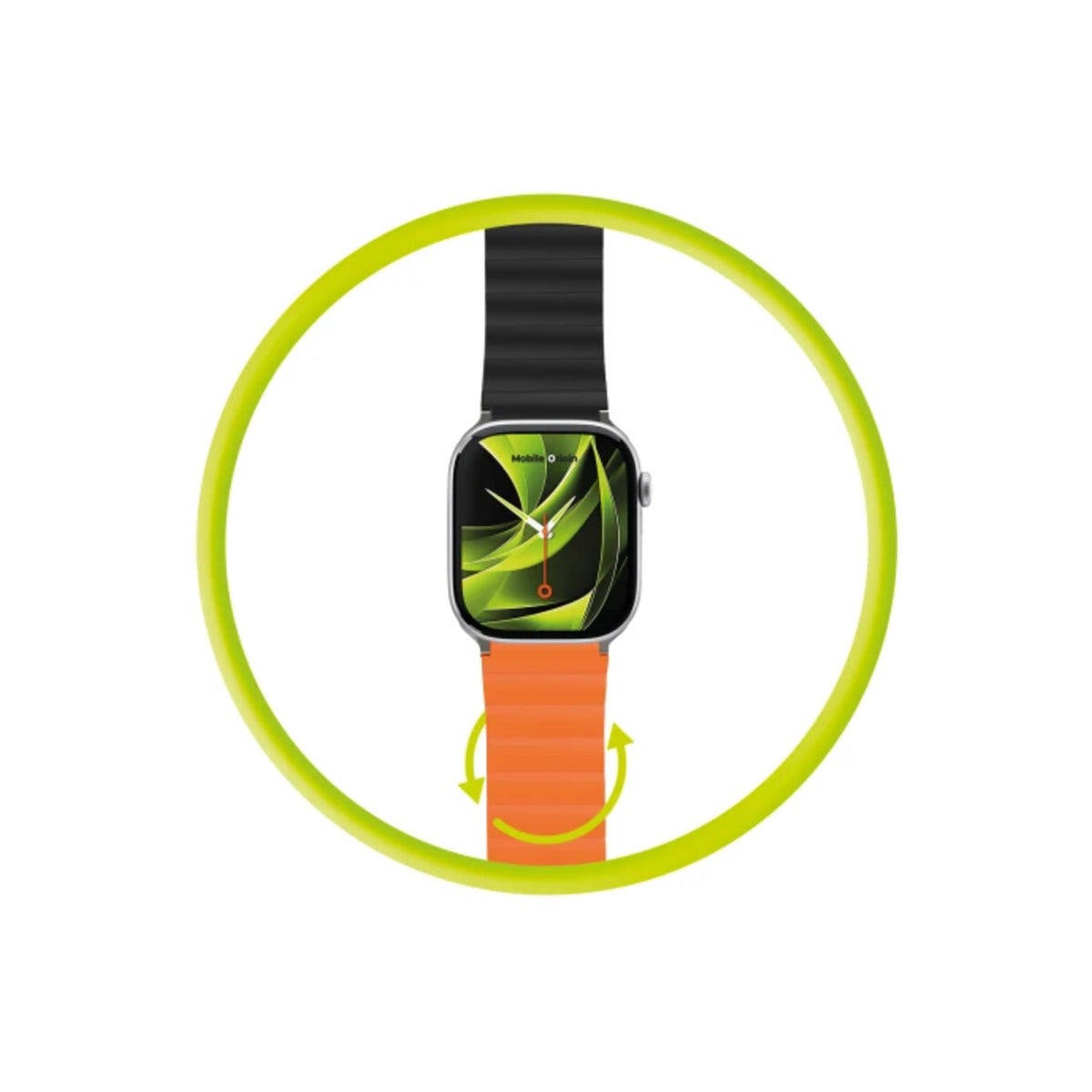 Řemínek pro Apple Watch 42/44/45/49 mm Mobile Magnetic Strap II - oranžový/černý - bonami.click