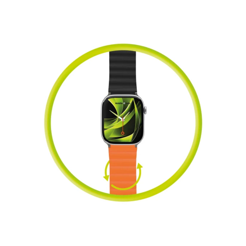 Řemínek pro Apple Watch 42/44/45/49 mm Mobile Magnetic Strap II - oranžový/černý - bonami.click