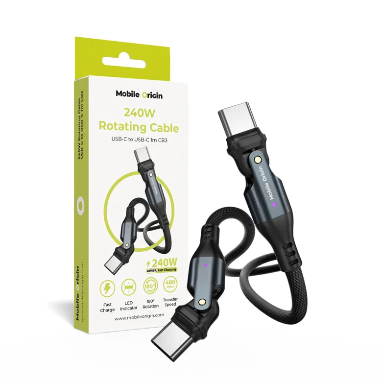 Kabel Mobile Origin 240W Rotating Cable USB-C na USB-C 1 m - bonami.click