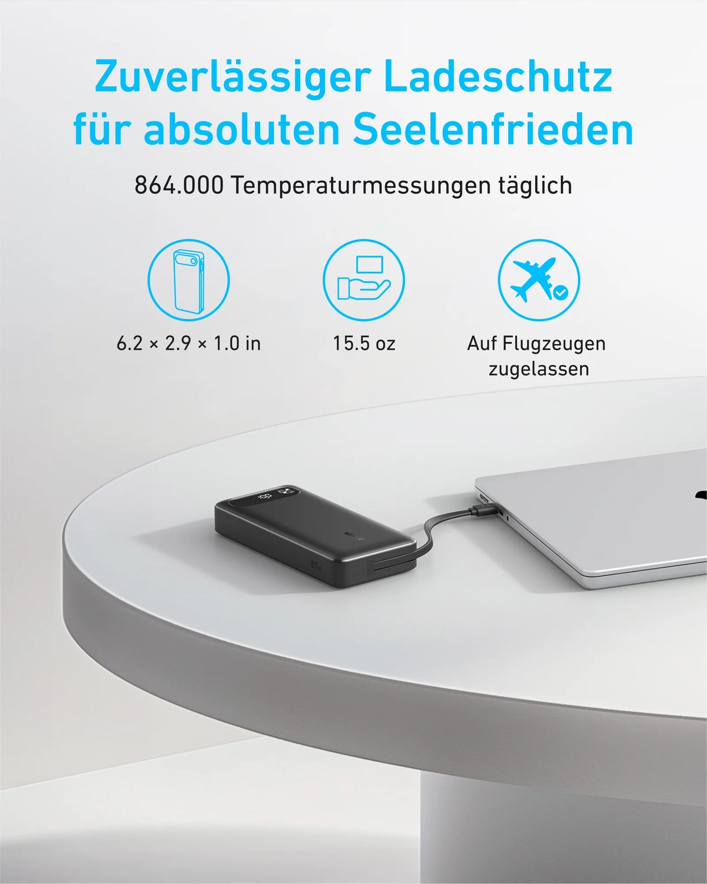 20 000 mAh powerbanka Anker 87W - černá