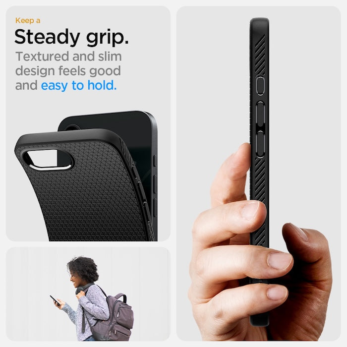 Kryt pro iPhone 16e Spigen Liquid Air - matně černý - bonami.click